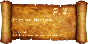 Pittner Mariann névjegykártya